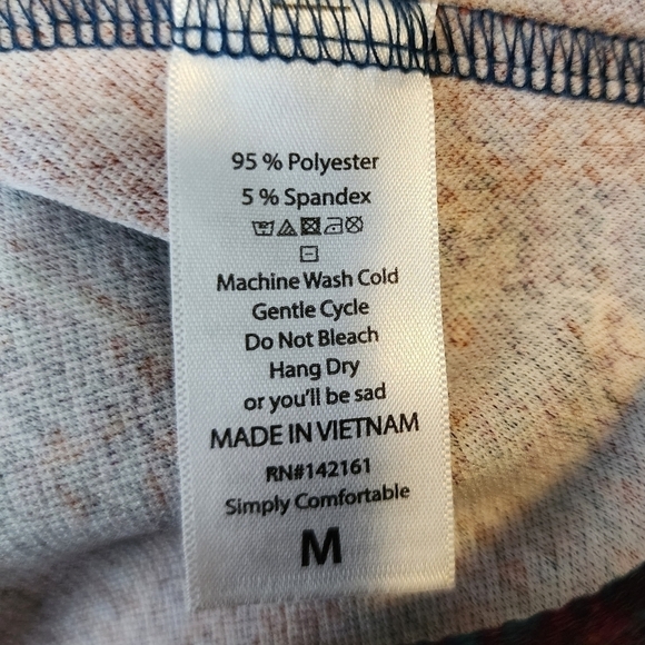 LulaRoe Black Red Abstract Skirt Women's Medium M Stretch Wide Waistband EUC - Picture 6 of 7